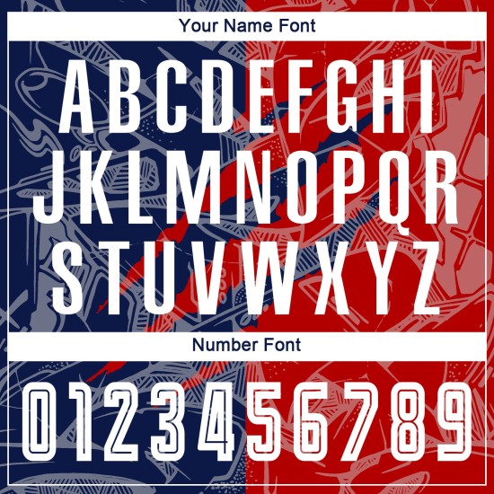 Graffiti Custom Scratch Uniform Jersey Sublimation Red-Navy Pattern USA Soccer