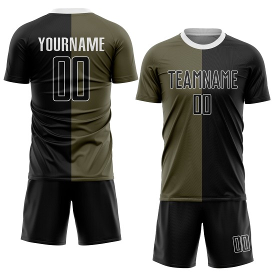 To Sublimation Split Custom Black-White Olive Service Fashion Jersey Uniform Salute Soccer To Sublimation Split Custom Black-White Olive Service Fashion Jersey Uniform Salute Soccer