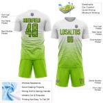 Jersey Line Sublimation White Neon Green-Black Soccer Custom Uniform Gradient