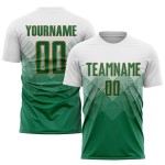 Soccer Green-Old Uniform Sublimation Gold Custom Kelly White Jersey