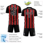 Line Black Jersey Uniform Soccer Red-White Sublimation Custom Line Black Jersey Uniform Soccer Red-White Sublimation Custom