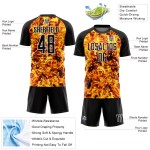 Yellow Custom Jersey Uniform Flame Black-White Sublimation Soccer Yellow Custom Jersey Uniform Flame Black-White Sublimation Soccer