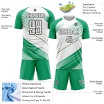 Uniform Sublimation Jersey Kelly Soccer Green Custom White-Black Uniform Sublimation Jersey Kelly Soccer Green Custom White-Black