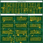 Abstract Sublimation Green Art Fragment Custom Jersey Uniform Green Soccer Gold-Kelly