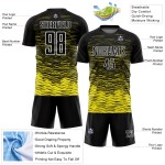 Custom Light Line Uniform Yellow-White Jersey Black Soccer Sublimation