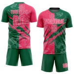 Graffiti Pattern Pink-Kelly Soccer Uniform Neon Sublimation Jersey Custom Green Scratch