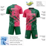 Graffiti Pattern Pink-Kelly Soccer Uniform Neon Sublimation Jersey Custom Green Scratch