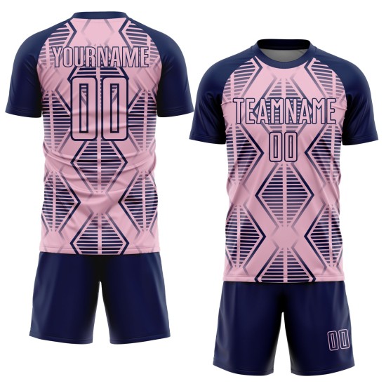 Pink Jersey Geometric Shapes Soccer Sublimation Navy Custom Light Uniform Pink Jersey Geometric Shapes Soccer Sublimation Navy Custom Light Uniform
