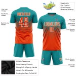 Soccer Uniform Jersey Teal Orange-White Custom Sublimation Soccer Uniform Jersey Teal Orange-White Custom Sublimation