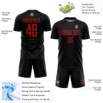 Custom Uniform Black Jersey Red Soccer Sublimation Custom Uniform Black Jersey Red Soccer Sublimation