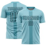 Custom Jersey Panther Soccer Black Sublimation Blue Geometric Uniform Shapes Custom Jersey Panther Soccer Black Sublimation Blue Geometric Uniform Shapes