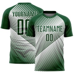 Soccer Jersey Custom Sublimation Line White Green Uniform