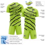 Soccer Uniform Green Black Sublimation Lines And Dots Custom Neon Jersey Soccer Uniform Green Black Sublimation Lines And Dots Custom Neon Jersey