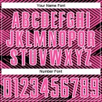 Custom Pink Uniform Soccer Sublimation Jersey Black-White Line