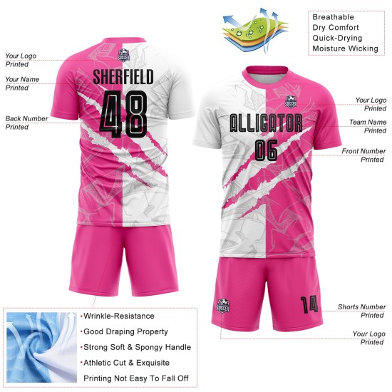 Pattern Uniform Black-Pink Sublimation Custom Scratch Graffiti Jersey Soccer Pattern Uniform Black-Pink Sublimation Custom Scratch Graffiti Jersey Soccer