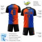 Fashion Soccer Custom Uniform Thunder Sublimation Jersey Gradient Orange-Black Blue