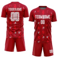 Custom Sublimation Jersey Home Red Uniform White Soccer Custom Sublimation Jersey Home Red Uniform White Soccer