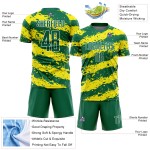 Green Soccer Splash Kelly Yellow-White Sublimation Jersey Light Custom Uniform