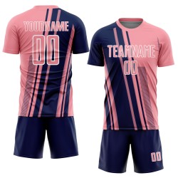 Jersey Pink Soccer Sublimation Lines Sports Uniform Medium Navy-White Custom Jersey Pink Soccer Sublimation Lines Sports Uniform Medium Navy-White Custom