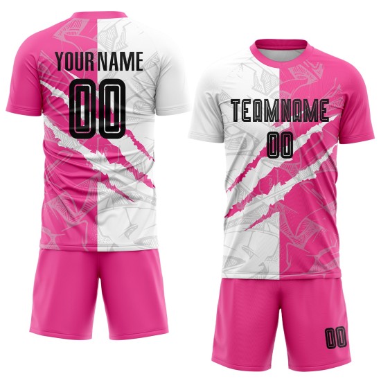 Pattern Uniform Black-Pink Sublimation Custom Scratch Graffiti Jersey Soccer Pattern Uniform Black-Pink Sublimation Custom Scratch Graffiti Jersey Soccer