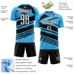 White-Black Sublimation Line Blue Uniform Sky Soccer Jersey Custom White-Black Sublimation Line Blue Uniform Sky Soccer Jersey Custom