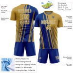 Gold Royal-White Uniform Sports Jersey Custom Soccer Lines Sublimation Old Gold Royal-White Uniform Sports Jersey Custom Soccer Lines Sublimation Old