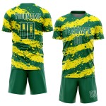 Green Soccer Splash Kelly Yellow-White Sublimation Jersey Light Custom Uniform
