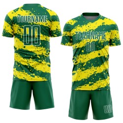 Green Soccer Splash Kelly Yellow-White Sublimation Jersey Light Custom Uniform Green Soccer Splash Kelly Yellow-White Sublimation Jersey Light Custom Uniform