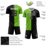 Soccer Neon Green Black-White Fashion Custom Jersey Sublimation Uniform Split