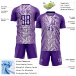Custom White Lines Sublimation Uniform Jersey Soccer Purple