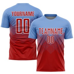Light Jersey Red-White Custom Blue Uniform Sublimation Soccer