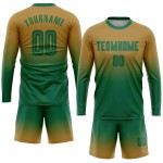 Sleeve Jersey Sublimation Gold Fashion Soccer Fade Kelly Green Old Uniform Long Custom Sleeve Jersey Sublimation Gold Fashion Soccer Fade Kelly Green Old Uniform Long Custom
