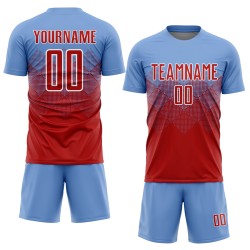 Light Jersey Red-White Custom Blue Uniform Sublimation Soccer