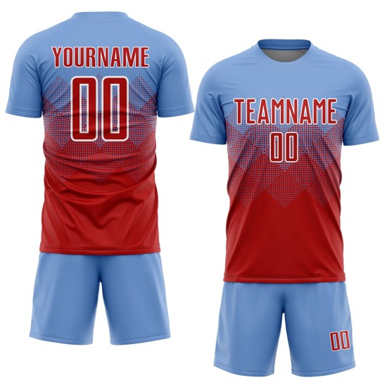 Light Jersey Red-White Custom Blue Uniform Sublimation Soccer Light Jersey Red-White Custom Blue Uniform Sublimation Soccer