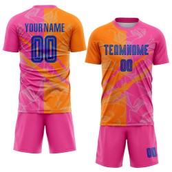 Soccer Uniform Custom Graffiti Orange-Pink Jersey Sublimation Scratch Royal Bay Pattern