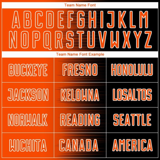 Soccer Gradient Custom Jersey Orange-White Sublimation Line Uniform Black Soccer Gradient Custom Jersey Orange-White Sublimation Line Uniform Black