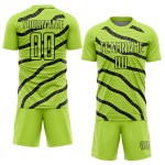 Soccer Uniform Green Black Sublimation Lines And Dots Custom Neon Jersey Soccer Uniform Green Black Sublimation Lines And Dots Custom Neon Jersey