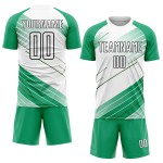 Uniform Sublimation Jersey Kelly Soccer Green Custom White-Black Uniform Sublimation Jersey Kelly Soccer Green Custom White-Black