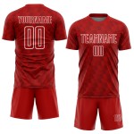 Sublimation Custom White Jersey Red Soccer Uniform Line