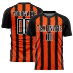 Black Jersey Line Orange-White Uniform Sublimation Custom Soccer