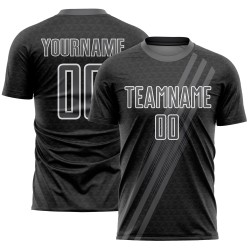 Sublimation Steel White Uniform Gray Diagonal Lines Custom Jersey Soccer