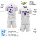 Purple Custom White Jersey Uniform Soccer Sublimation Purple Custom White Jersey Uniform Soccer Sublimation