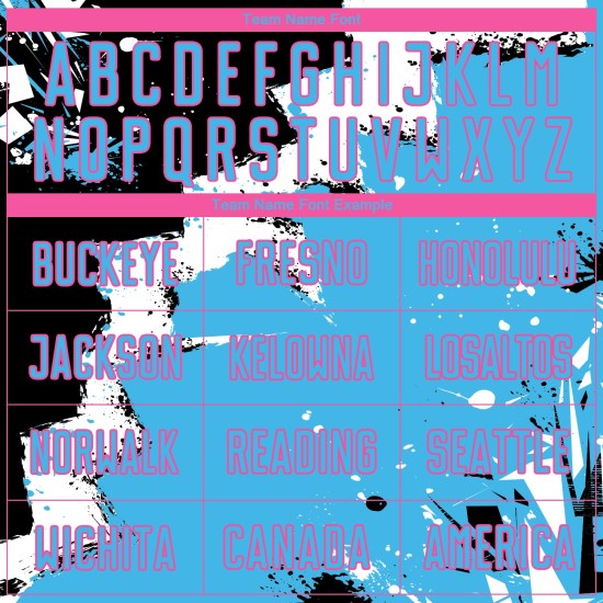 Blue-Pink Sublimation Soccer Uniform Custom Black Spalsh Jersey Sky