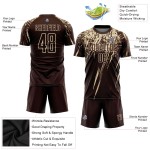 Soccer Custom Cream Jersey Uniform Sublimation Brown Soccer Custom Cream Jersey Uniform Sublimation Brown