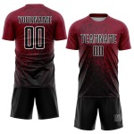 Sublimation Black-White Art Jersey Crimson Soccer Custom Fragment Abstract Uniform Sublimation Black-White Art Jersey Crimson Soccer Custom Fragment Abstract Uniform