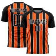 Black Soccer Jersey Uniform Orange-White Custom Line Sublimation