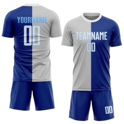 Split Fashion White-Gray Jersey Custom Royal Uniform Sublimation Soccer