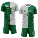 Green-White Kelly Fashion Custom Gray Sublimation Uniform Soccer Jersey Split