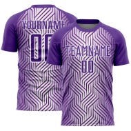 Custom White Lines Sublimation Uniform Jersey Soccer Purple