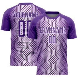Custom White Lines Sublimation Uniform Jersey Soccer Purple
